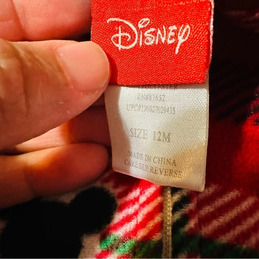 Disney size 12 months onesie Mickey Mouse Christmas Pajamas